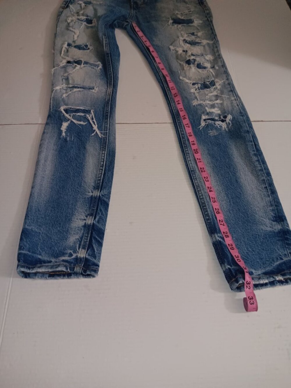 KSUBI BUTTON FLY DISTRESSED 31" WAIST DENIM JEANS - Picture 8 of 14